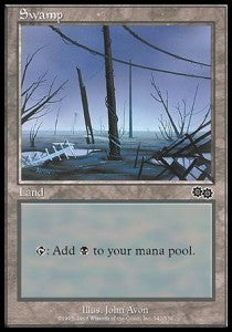 Swamp (V.4) - Urza's Saga (Land) [USG-342]