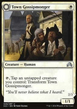 Town Gossipmonger / Incited Rabble⁣ - Shadows over Innistrad⁣ (Uncommon)⁣ [46]