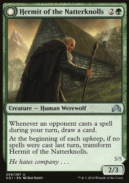 Hermit of the Natterknolls / Lone Wolf of the Natterknolls⁣ - Shadows over Innistrad⁣ (Uncommon)⁣ [209]