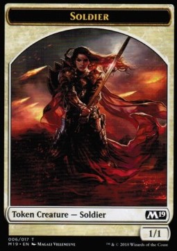 Soldier Token (White 1/1) - Core 2019 (Token) [M19-T06]