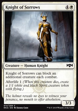 Knight of Sorrows⁣ - Ravnica Allegiance⁣ (Common)⁣ [14]