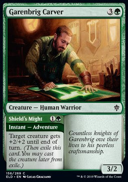 Garenbrig Carver // Shield's Might⁣ - Throne of Eldraine⁣ (Common)⁣ [156]