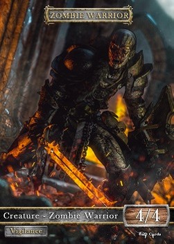 Zombie Warrior Token (Black 4/4) (V.2)⁣ - GnD Cards⁣ (Token)