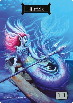 Merfolk Token (Blue 1/1)⁣ - Anthony Christou Tokens⁣ (Token)