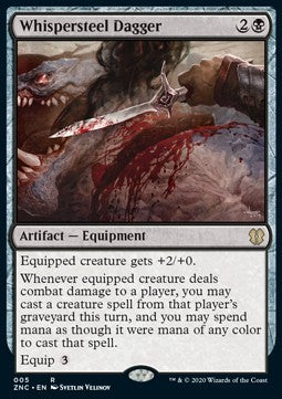 Whispersteel Dagger⁣ - Commander: Zendikar Rising⁣ (Rare)⁣ [5]