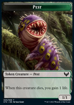 Pest Token (Black and Green 1/1) - Strixhaven: School of Mages: Extras (Token) [XSTX-T05]