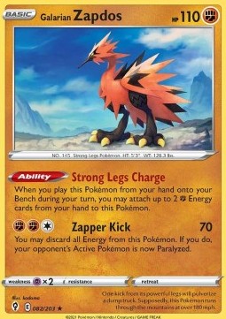Galarian Zapdos⁣ - Evolving Skies⁣ (Holo Rare)⁣ [082]