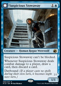 Suspicious Stowaway // Seafaring Werewolf⁣ - Innistrad: Midnight Hunt⁣ (Rare)⁣ [80]