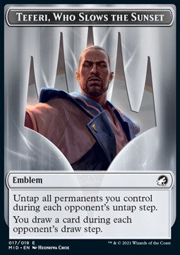 Teferi, Who Slows the Sunset Emblem // Human Token (W 1/1) - Innistrad: Midnight Hunt: Extras (Token) [XMID-T 17/1]