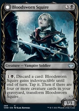 Bloodsworn Squire // Bloodsworn Knight⁣ - Innistrad: Crimson Vow: Extras⁣ (Uncommon)⁣ [289]