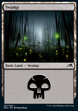 Swamp (V.3)⁣ - Kamigawa: Neon Dynasty⁣ (Land)⁣ [287]