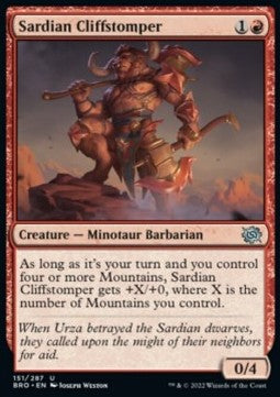 Sardian Cliffstomper⁣ - The Brothers' War⁣ (Uncommon)⁣ [151]