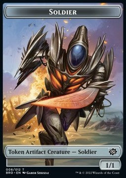 Soldier Token (A 1/1) // Powerstone Token (V.1)⁣ - The Brothers' War: Extras⁣ (Token)⁣ [T 8/7]