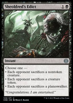 Sheoldred's Edict⁣ - Phyrexia: All Will Be One⁣ (Uncommon)⁣ [108]