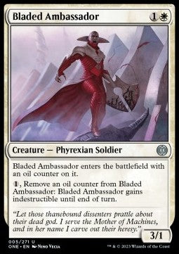 Bladed Ambassador⁣ - Phyrexia: All Will Be One⁣ (Uncommon)⁣ [5]