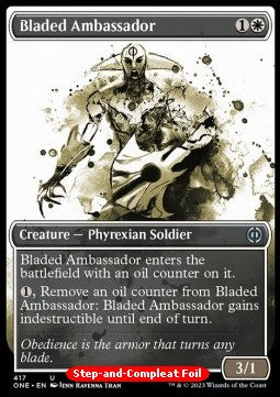 Bladed Ambassador (V.2)⁣ - Phyrexia: All Will Be One: Extras⁣ (Uncommon)⁣ [417]