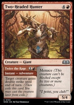Two-Headed Hunter // Twice the Rage⁣ - Wilds of Eldraine⁣ (Uncommon)⁣ [155]