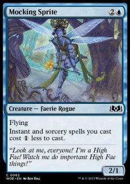 Mocking Sprite⁣ - Wilds of Eldraine⁣ (Common)⁣ [62]