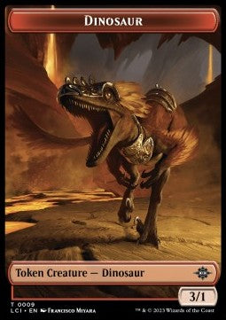 Dinosaur Token (Red 3/1) - The Lost Caverns of Ixalan: Tokens (Token) [TLCI-T09]