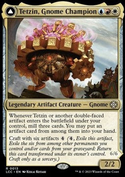 Tetzin, Gnome Champion // The Golden-Gear Colossus⁣ - Commander: The Lost Caverns of Ixalan⁣ (Rare)⁣ [13]