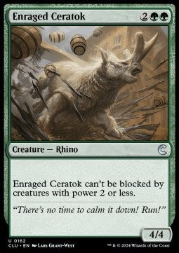 Enraged Ceratok⁣ - Ravnica: Cluedo Edition⁣ (Uncommon)⁣ [162]