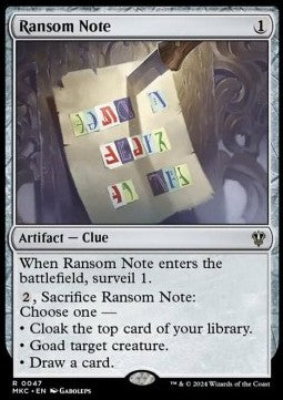 Ransom Note (V.3)⁣ - Commander: Murders at Karlov Manor⁣ (Rare)⁣ [47]