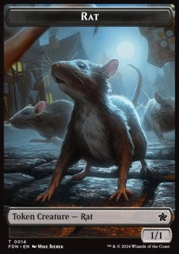Rat Token (B 1/1) // Zombie Token (B 2/2)⁣ - Magic: The Gathering Foundations: Tokens⁣ (Token)⁣ [T 14/15]