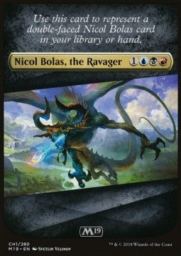 Helper Card "Nicol Bolas, the Ravager" - Core 2019 (Tip Card) [M19-CH1]
