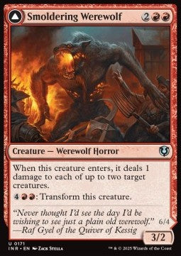 Smoldering Werewolf / Erupting Dreadwolf⁣ - Innistrad Remastered⁣ (Uncommon)⁣ [171]