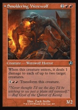 Smoldering Werewolf / Erupting Dreadwolf⁣ - Innistrad Remastered: Extras⁣ (Uncommon)⁣ [465]
