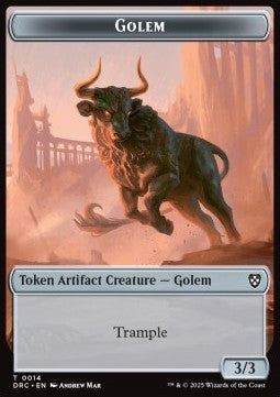 Golem Token (A 3/3 Vigilance) // Golem Token (A 3/3 Trample) - Aetherdrift: Tokens (Token) [TDFT-CT 14/15]