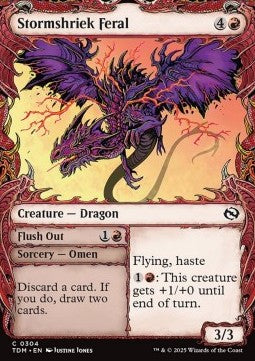 Stormshriek Feral // Flush Out⁣ - Tarkir: Dragonstorm: Extras⁣ (Common)⁣ [304]