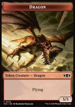 Dragon Token (R 5/5) // Copy Token - Tarkir: Dragonstorm: Tokens (Token) [TTDM-CT 14/1]