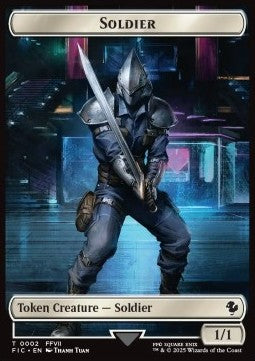 Soldier Token (W 1/1) // Rebel Token (R 2/2) (V.1) - FINAL FANTASY: Tokens (Token) [TFIN-CT 2/7]