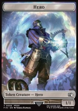 Hero Token (W 1/1) // Human Soldier Token (W 1/1) (V.1) - FINAL FANTASY: Tokens (Token) [TFIN-CT 8/1]