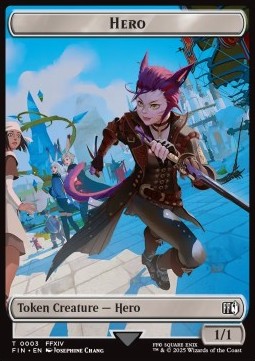 Hero Token (W 1/1) // Hero Token (W 1/1) (V.2) - FINAL FANTASY: Tokens (Token) [TFIN-T 3/9]