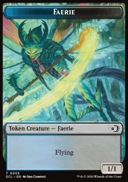 Faerie Token (UB 1/1) // Goblin Token (BR 1/1) - Lorwyn Eclipsed: Tokens (Token) [TECL-T 5/6]